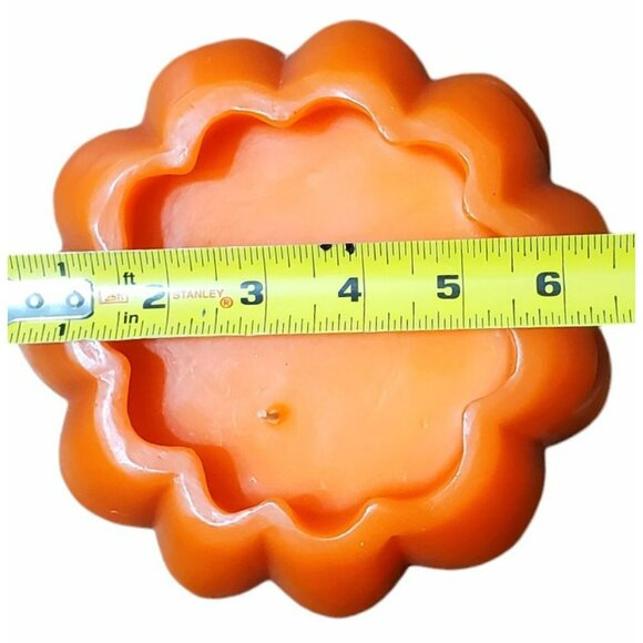 New Pumpkin Candle Halloween Jack O Lantern Autumn Fall Decor 3 Wick Heavy VTG - Picture 7 of 9